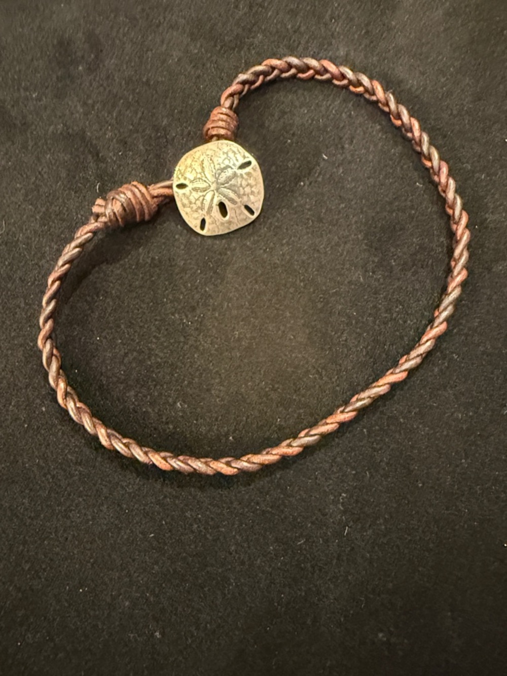 James Avery Retired Sand Dollar Leather Thong Choker
